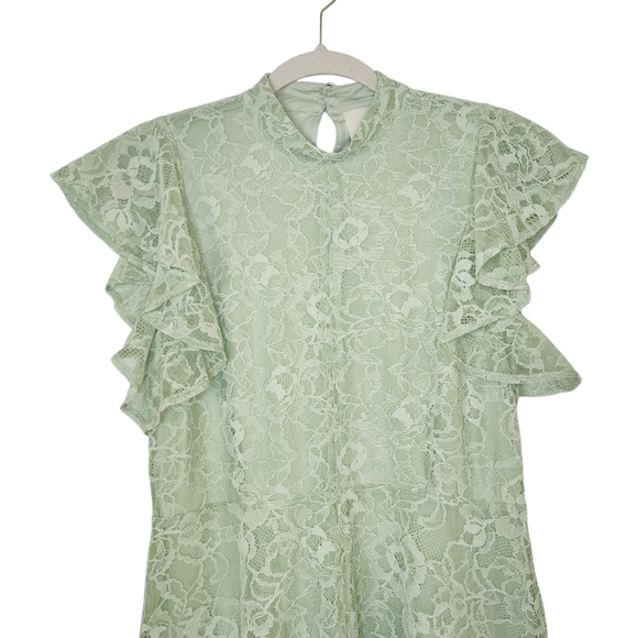 Maeve For Anthropologie Sleeveless Mock-Neck Lace Mini Dress - Picture 4 of 9